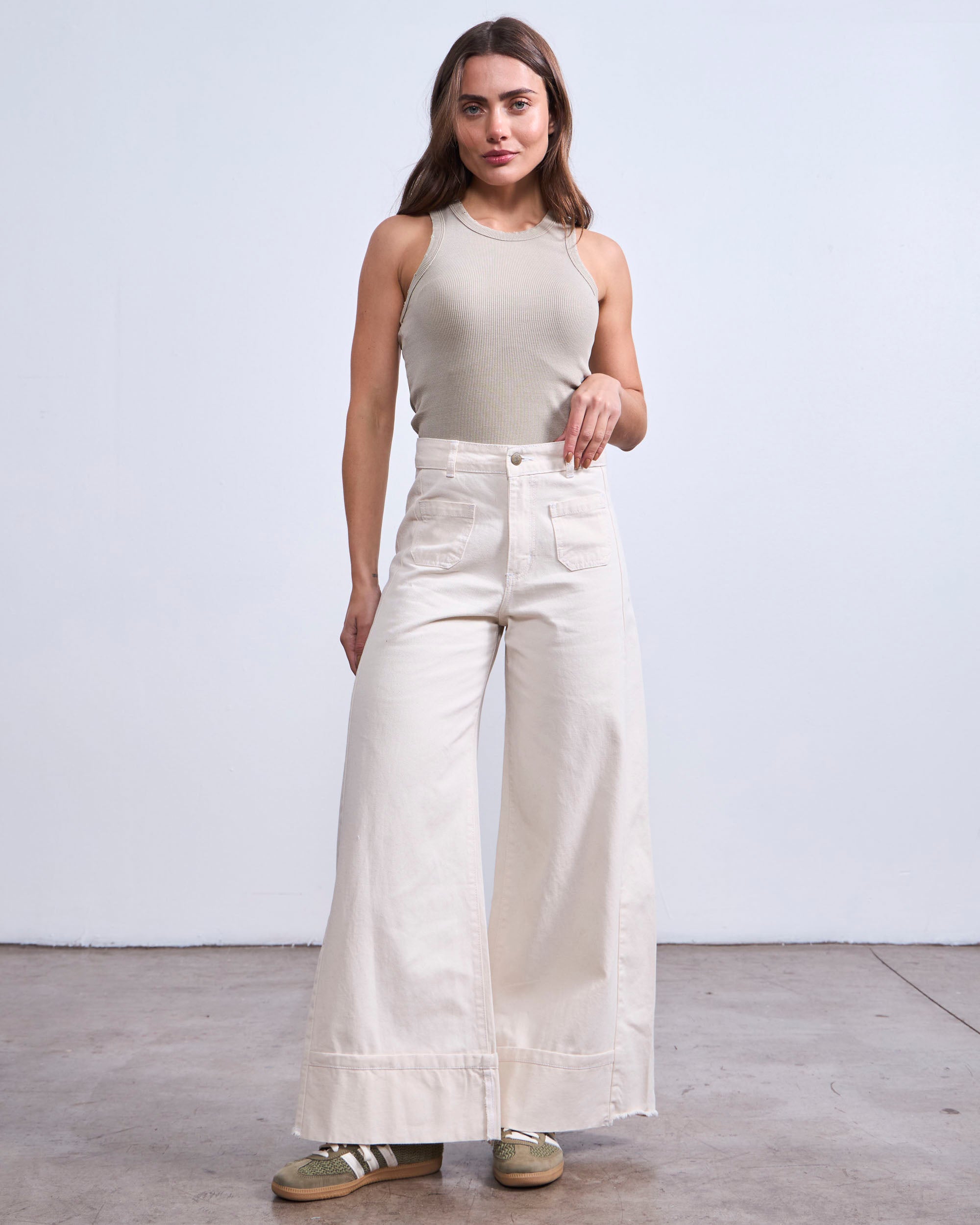 Jeans Palazzo Cuyen crudo