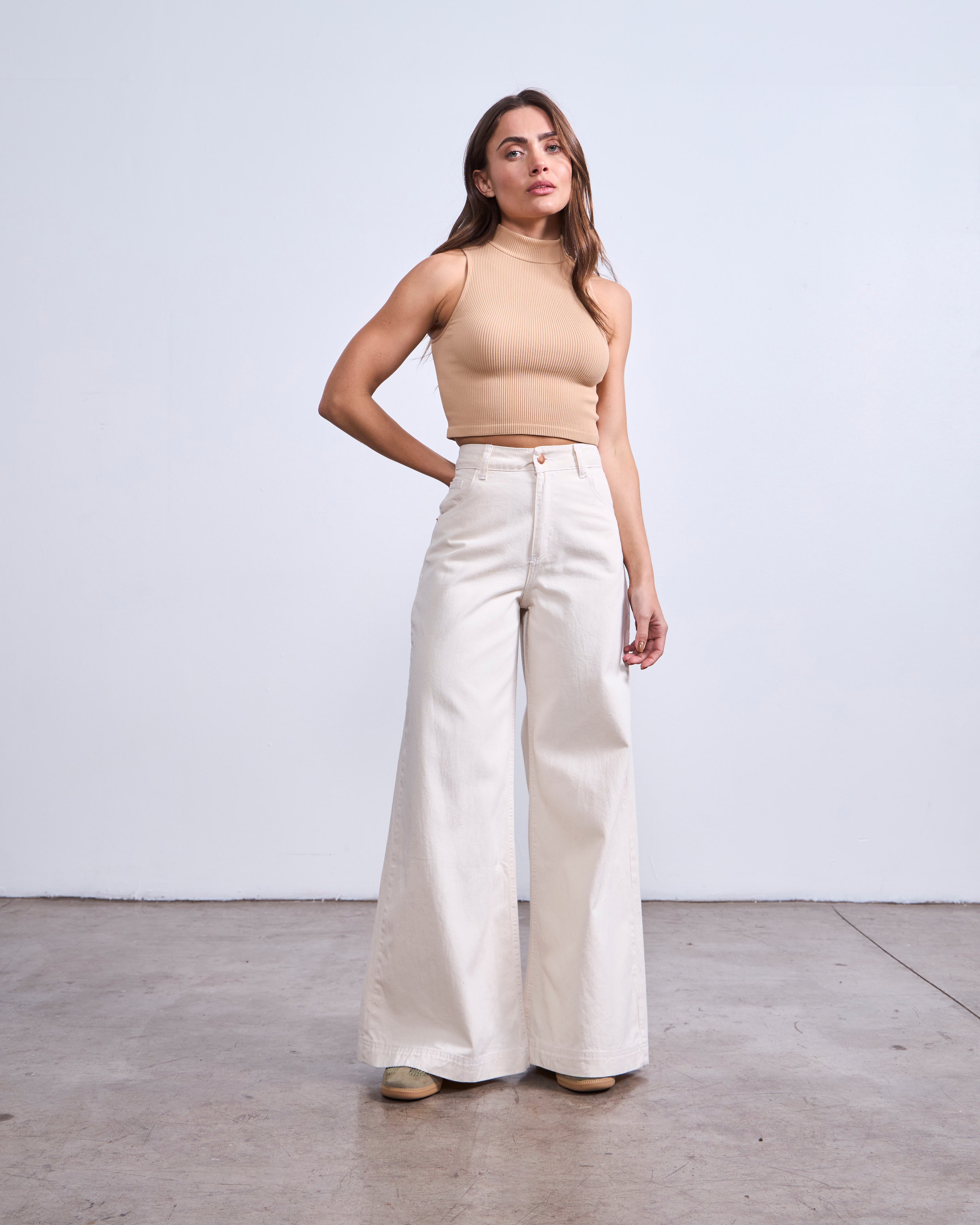 Jeans Palazzo Cuarzo crudo