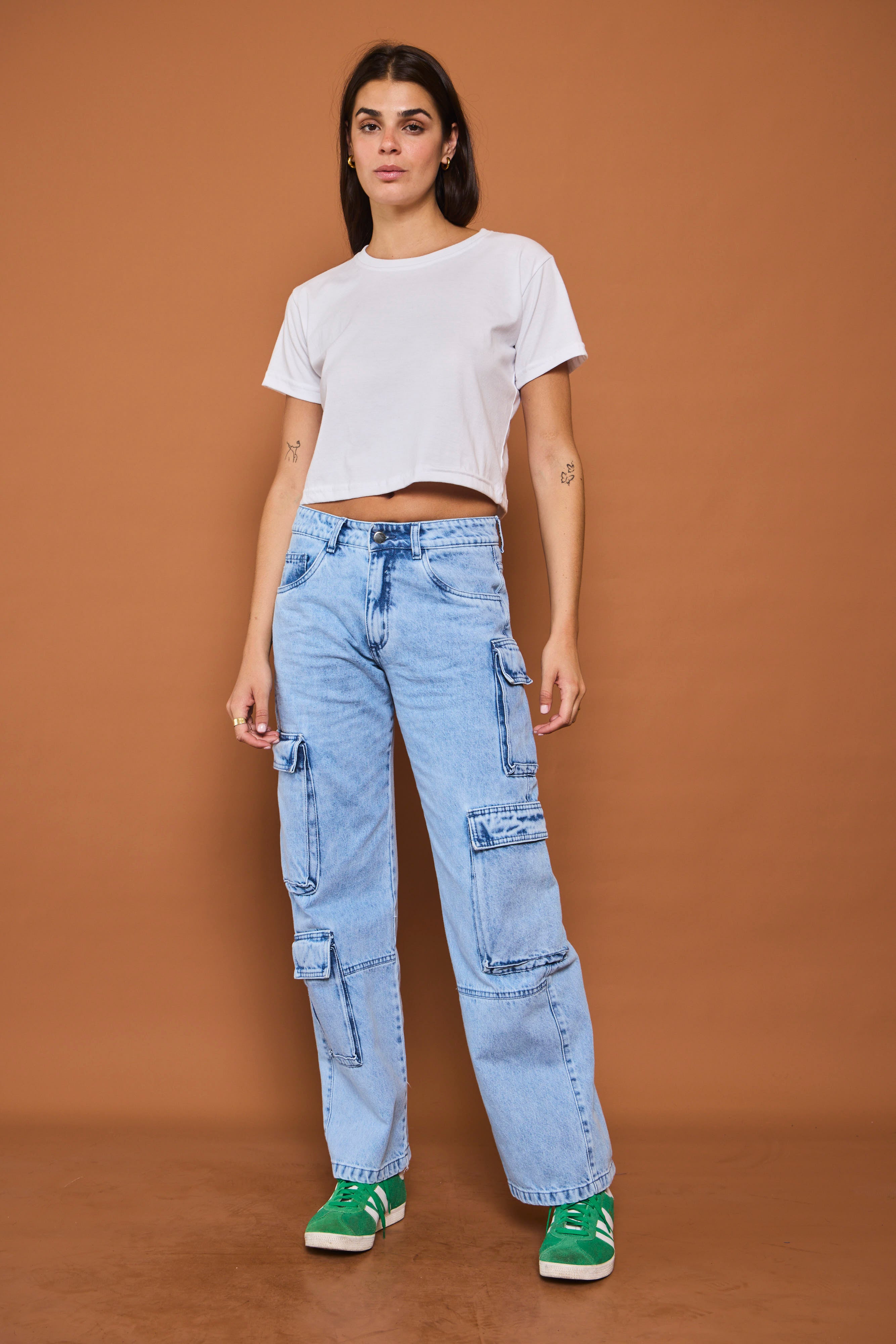Jeans wide leg ELA celeste