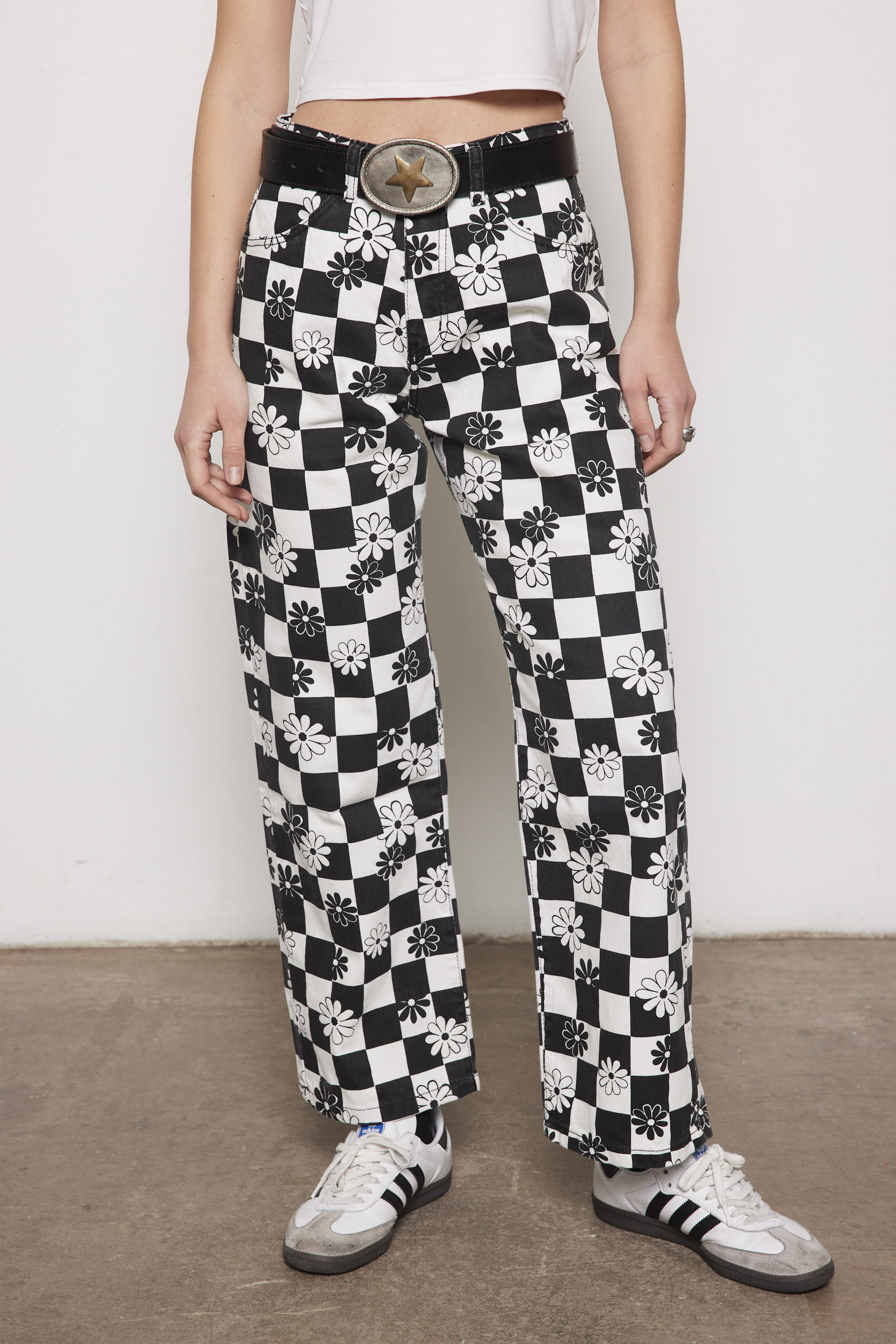 Jeans Wide Leg Apolo Check